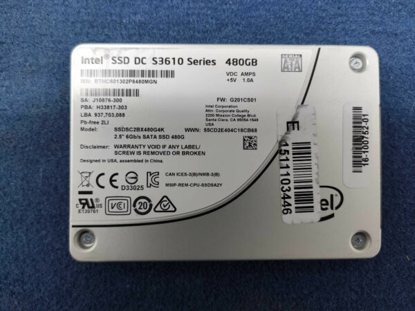 SSD - 480Go - Intel DC S3610 - Reconditionné