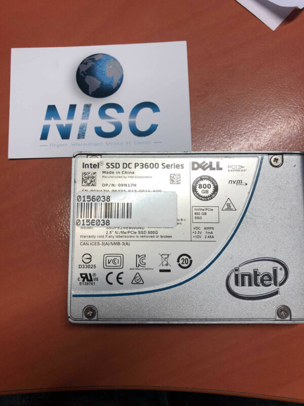 DELL - SSD 800Go DC P3600 NVMe SSDPEZME800G4B - DP/N : 09N17H