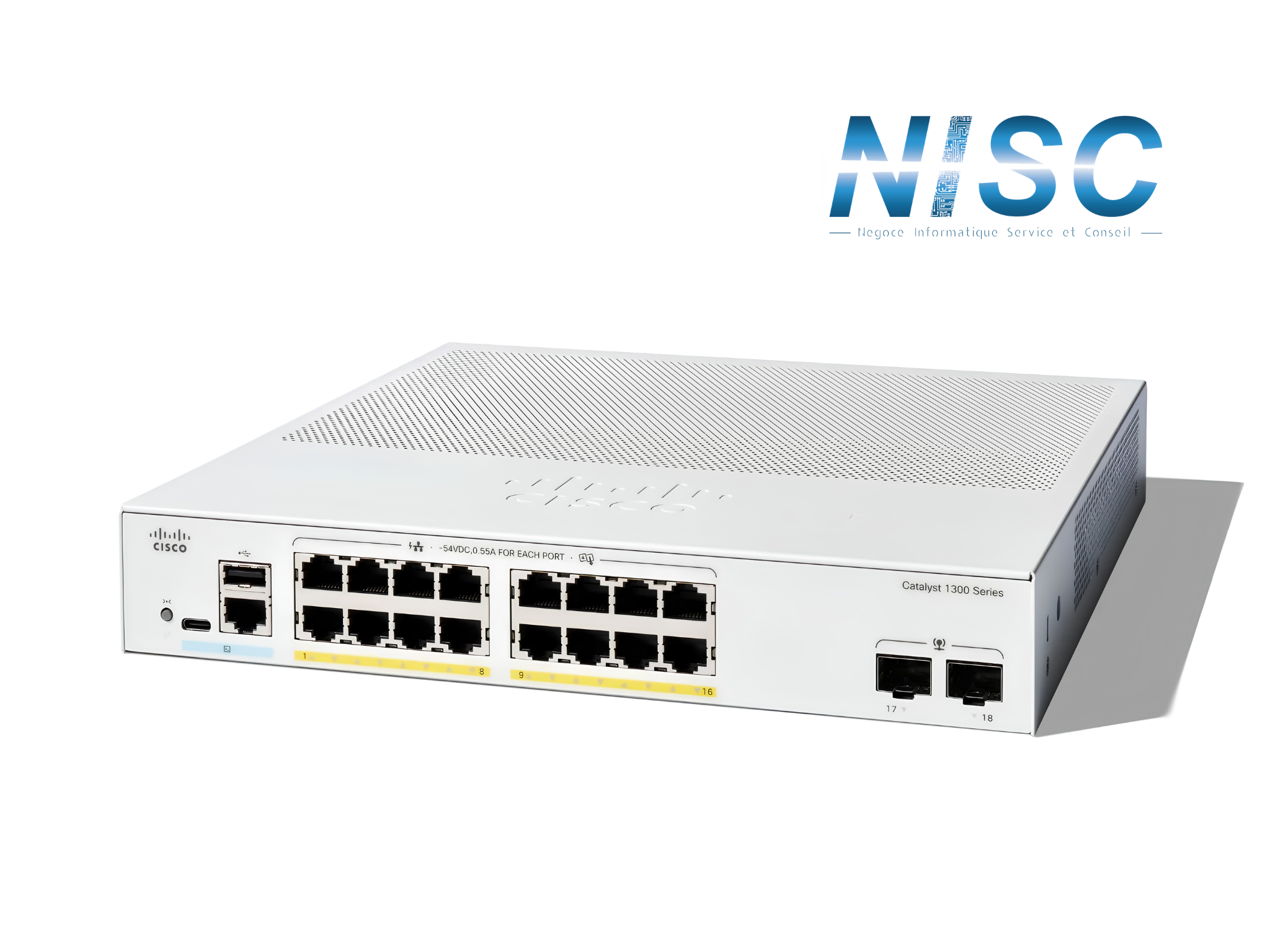 Cisco Catalyst C1300-16P-2G 16 Port Gigabit PoE+ Switch 2x SFP Managed L3